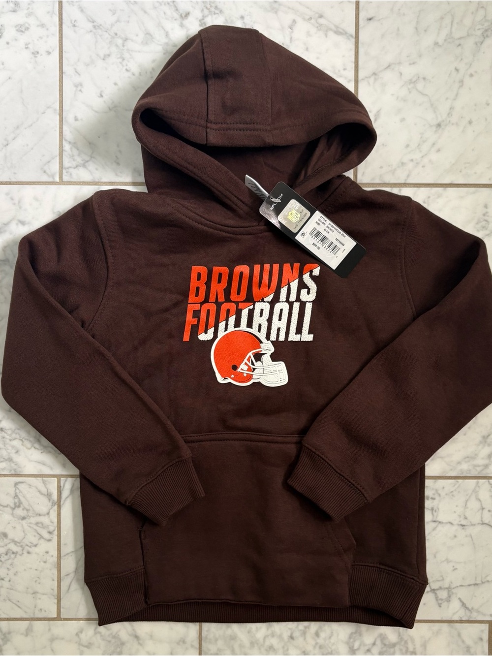NFL Team Apparel Little Kids M 5 - 6 Cleveland Browns Football Hoodie Sweatshirt